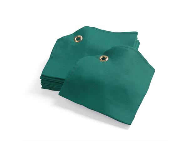 Tee Towels, Green, 18" x 18" Corner grommet, per dozen PA403-2